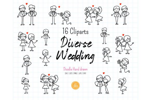 Celebrate Every Love Story with 16 Diverse Wedding Couple SVGs