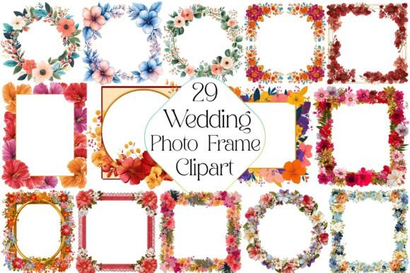 Charming Wedding Photo Frame Clipart for Creative Projects