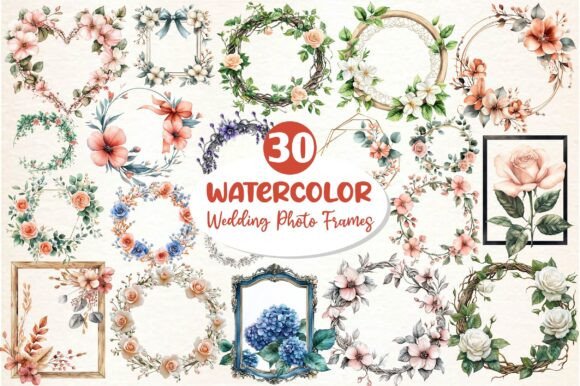 Elegant Wedding Photo Frames: Clipart for Every Design Need