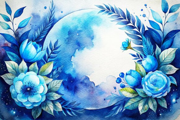 Enchanting Boho Wedding Frame with Moon and Florals