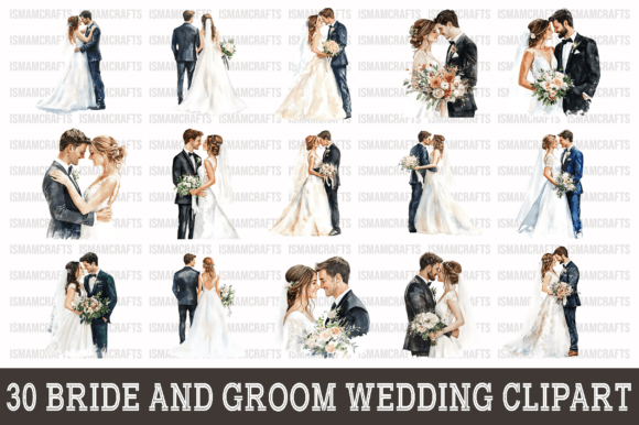 Enchanting Watercolor Wedding Clipart for Modern Creators