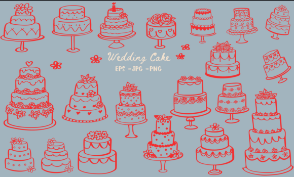 Hand Drawn Doodle Wedding Cake Clipart: A Designer's Sweet Spot