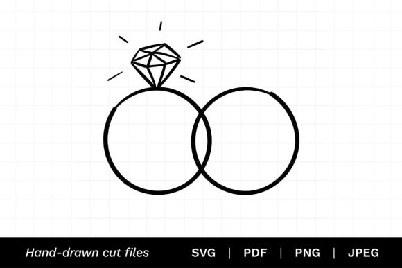 Hand-Drawn Wedding Rings SVG: A Designer's Touch for Your Projects