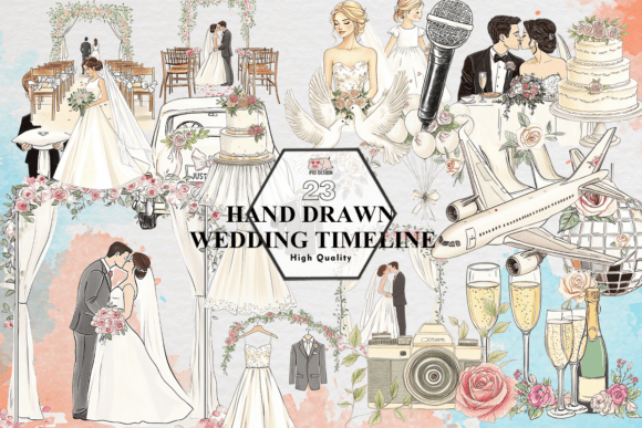 Hand Drawn Wedding Timeline PNG: Your New Favorite Design Asset